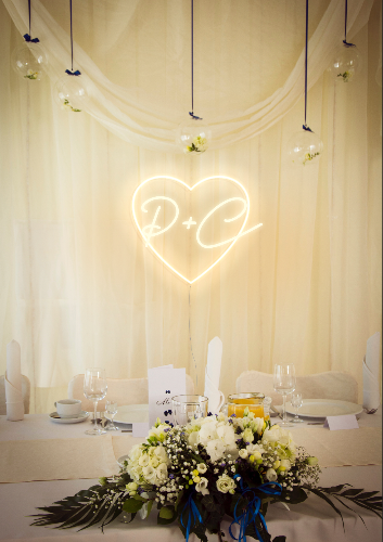 Sweet Heart with Initials - Semi Customisable Neon Sign