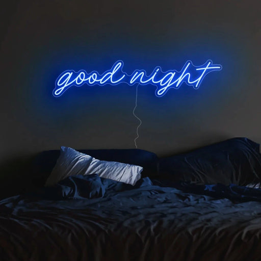Good Night Neon Sign in Santorini Blue