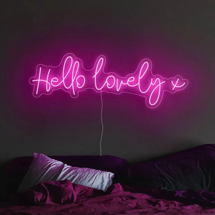 'Hello lovely' Neon Sign | LED Neon Lights UK