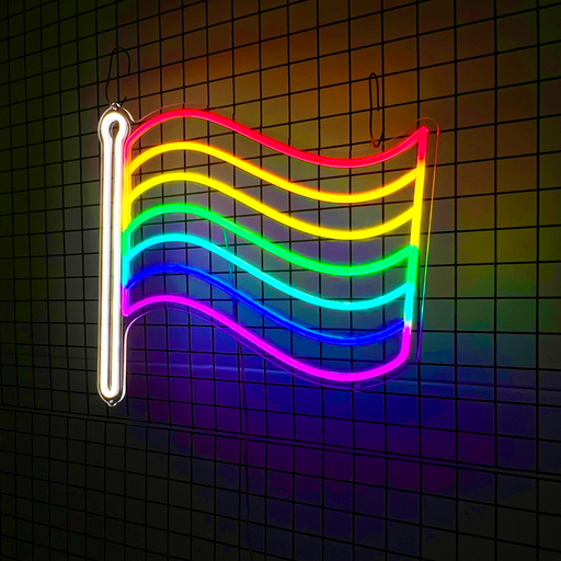 Rainbow Gay Pride Flag Neon Light
