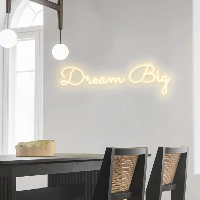 Dream Big Neon Sign In Snow White