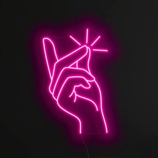 Clicking Finger Neon Sign in Love Potion Pink