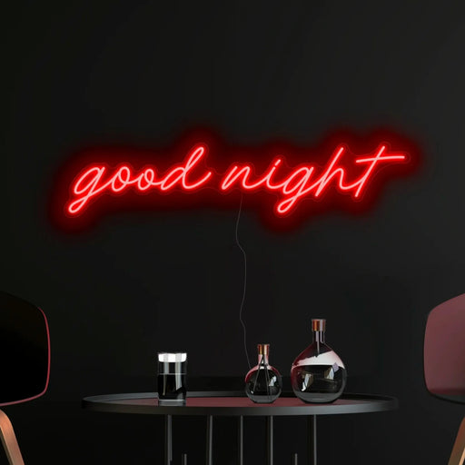 Good Night Neon Sign in Hot Mama Red
