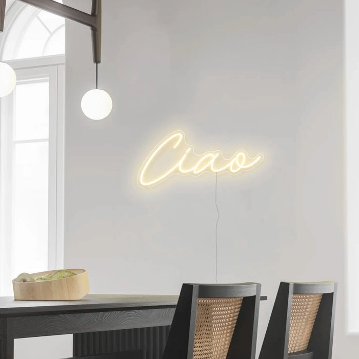 Ciao Neon Sign in Cosy Warm White