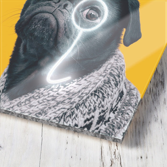 Pug with Monocle LED Neon & Print Artwork