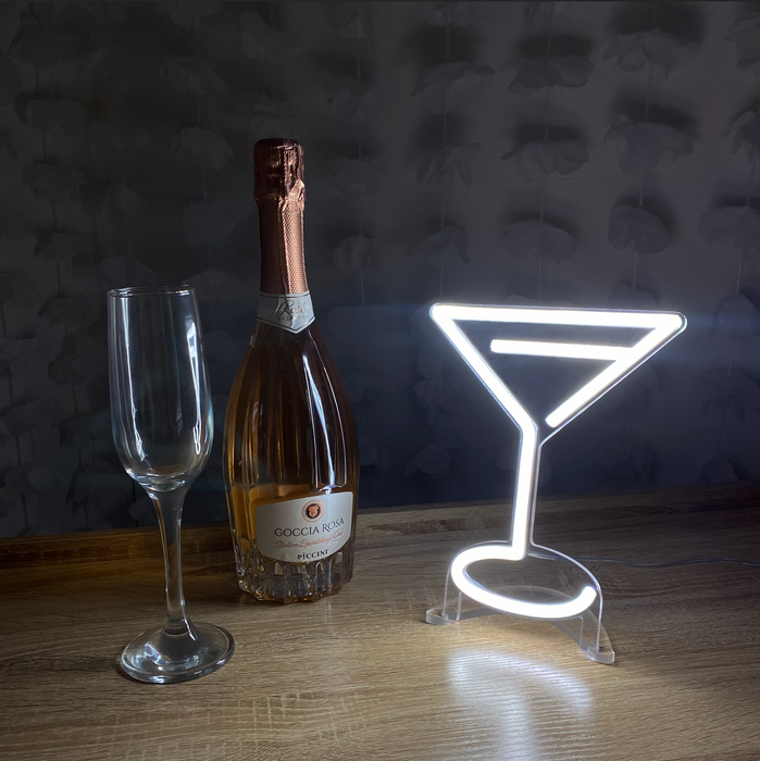 Mini Martini Cocktail Glass Neon Sign