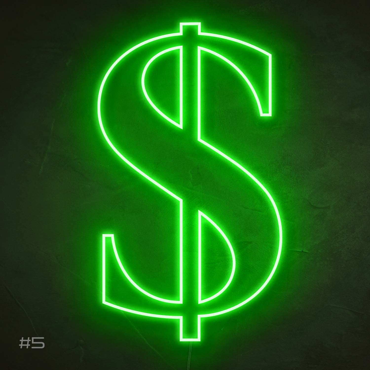 Dollar Neon Sign glow up green