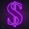 Dollar Neon Sign hopeless romantic Purple