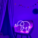 Elephant Neon Light in Hopeless Romantic Purple