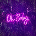 Oh Baby LED Neon Sign in hot pink