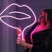 Melted Lips LED Neon Sign in Love Potion Pink