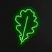 Oak leaf Neon Sign in Glow Up Green