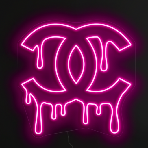 Dripping Chanel Neon Sign in Love Potion Pink