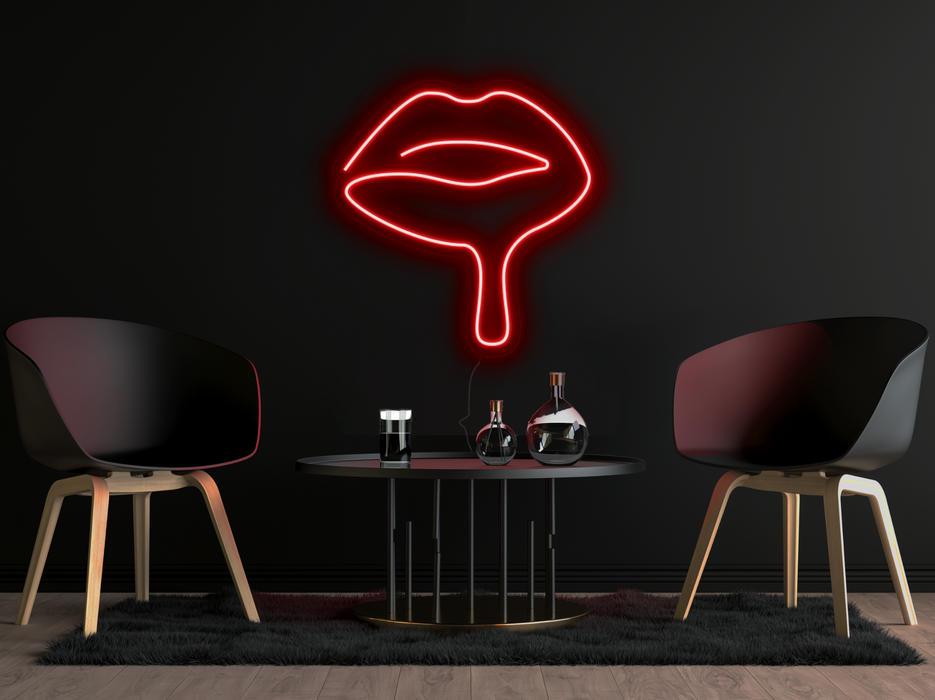 Dripping lips Neon Sign