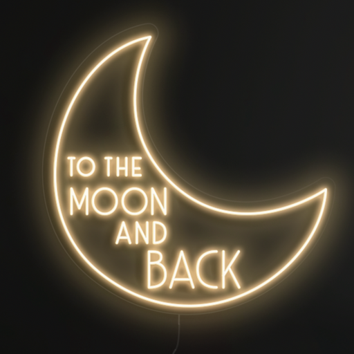 To the moon and back Neon light