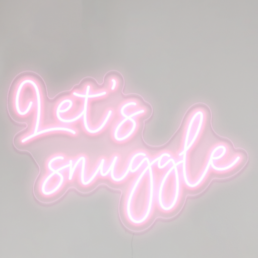 Let's snuggle Neon Sign in Pastel Pink