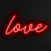 Love Neon Sign in hot mama red