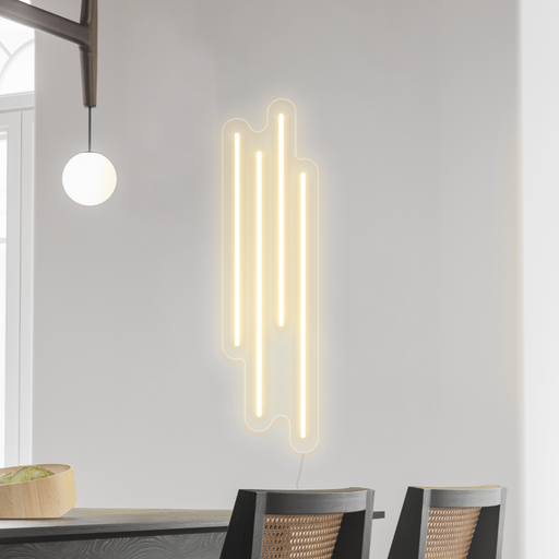 Lines Neon Sign in cosy warm white