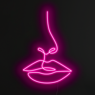 Line face Neon Sign