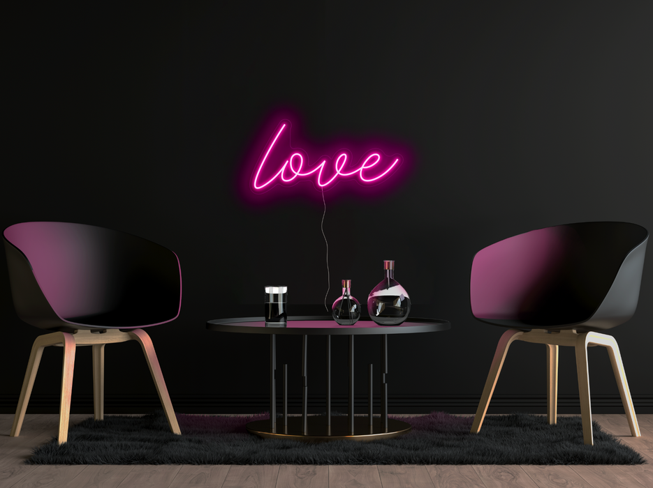 Love Neon Sign in hot pink