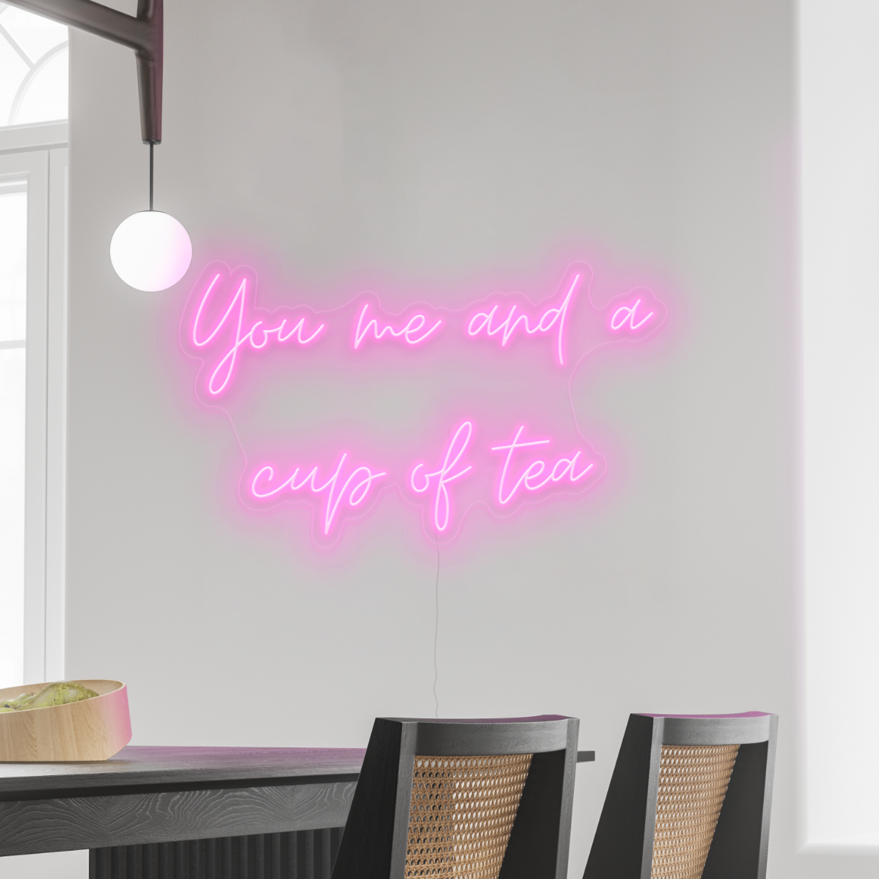 You, me & a cup of tea LED Neon Sign in love potion pink