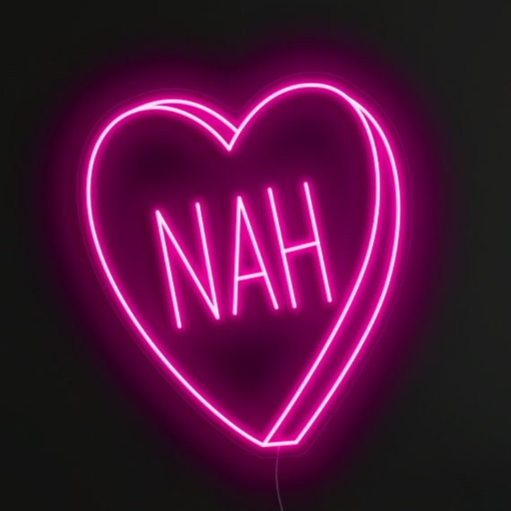 Nah Heart Neon Sign in Love Potion Pink