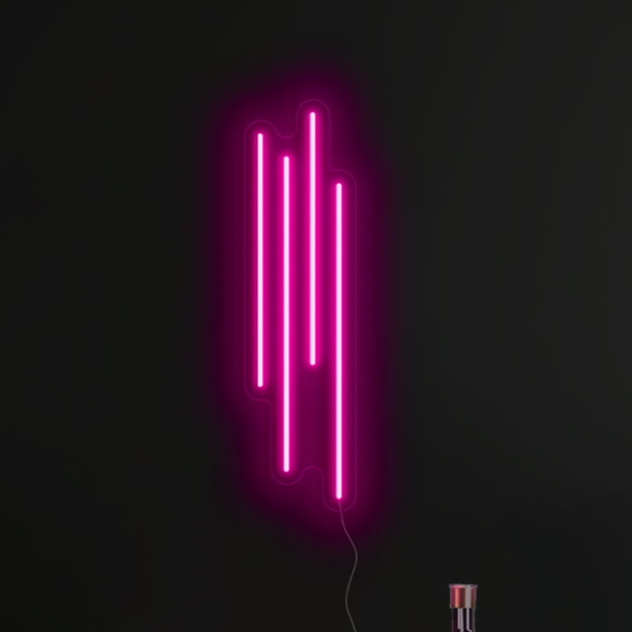 Lines Neon Sign in Love potion pink