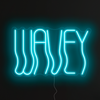 Wavey Neon Sign in glacier blue