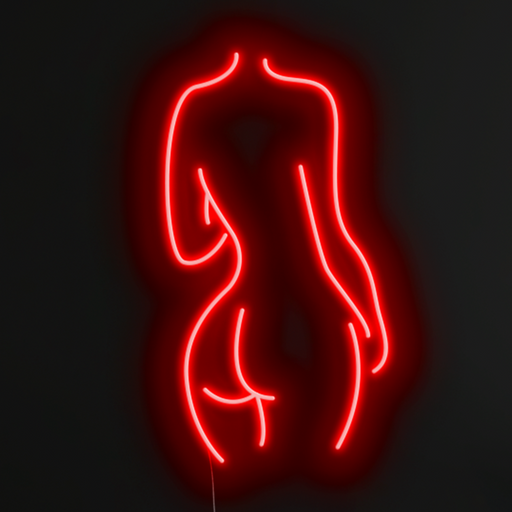 Ladies Back Neon Sign in hot mama red