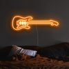 Electric guitar Neon Sign in Hey Pumpkin Orange