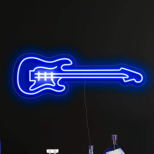 Electric guitar Neon Sign in Santorini Blue