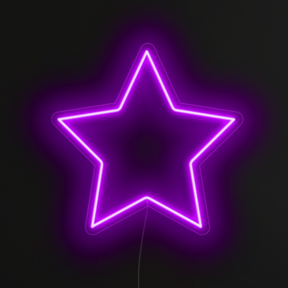 Star Neon Sign in hopeless romantic purple