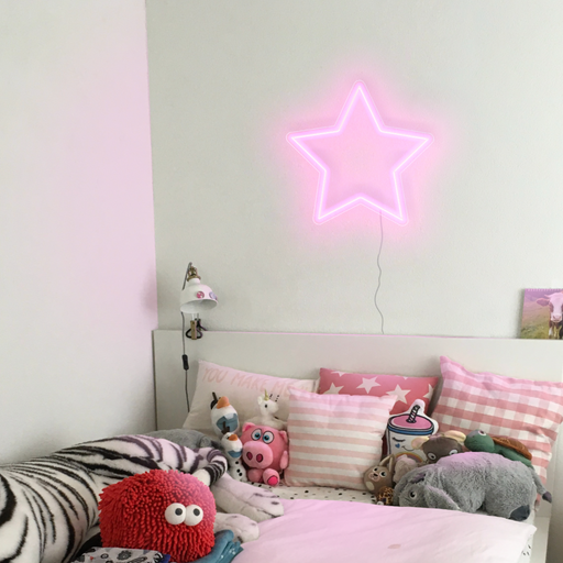 Star Neon Sign in pastel pink