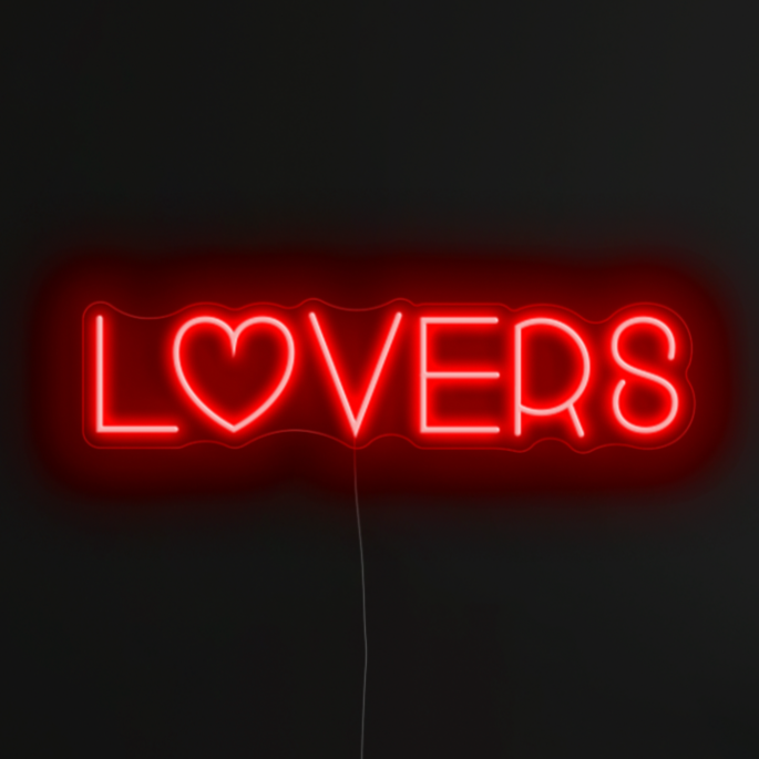 Lover Neon Light In Hot Mama Red