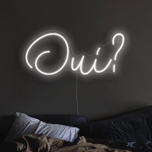 Oui? Neon Sign in Snow White