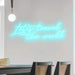 Let's travel the world Neon Sign in glacier blue