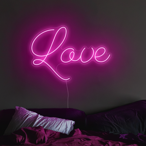 Love Neon Sign in Love Potion Pink
