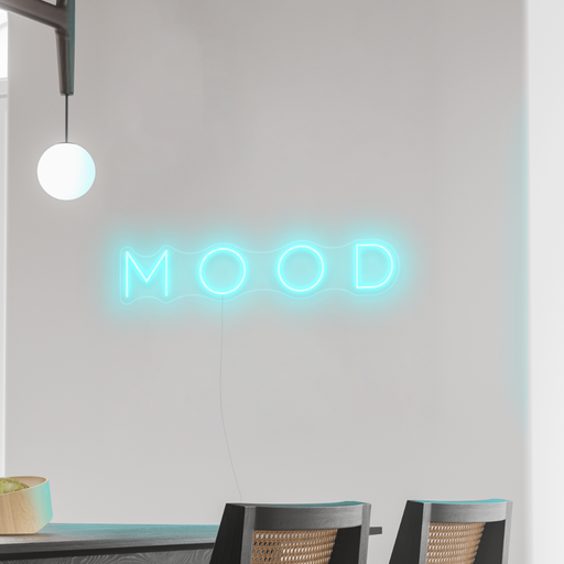 Mood Neon Sign in Glacier Blue