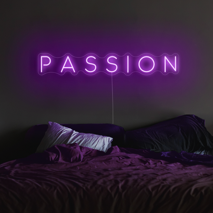 Passion Neon Sign in hopeless romantic purple