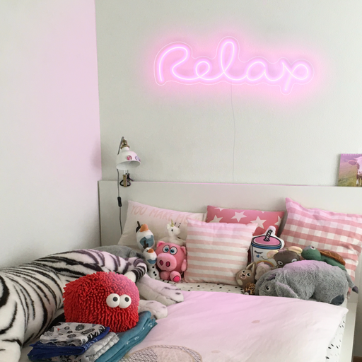 Relax Neon Light In Pastel Pink