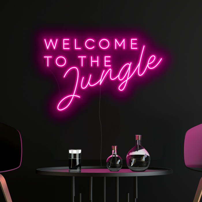 Pink Welcome to the jungle neon sign