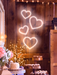 Floating Hearts Neon Sign in snow white