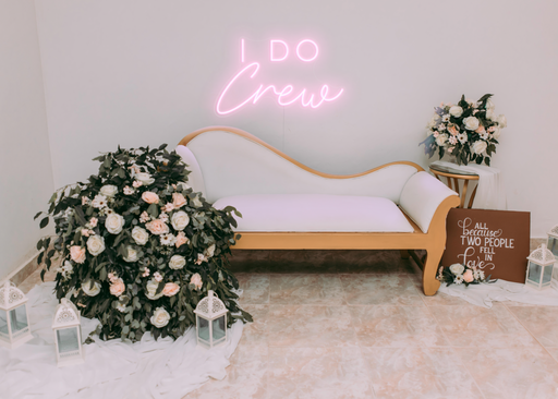 I Do Crew Neon Sign in pastel pink