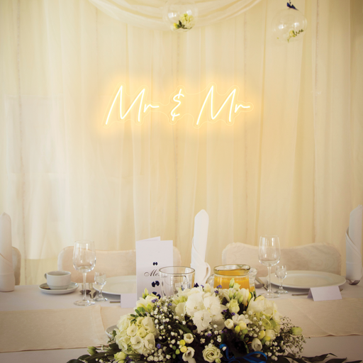 Mr & Mr LED Neon Sign in Cosy Warm White