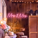 Mrs & Mrs Neon sign in pastel pink