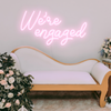 We're Engaged! Neon Sign in pastel pink