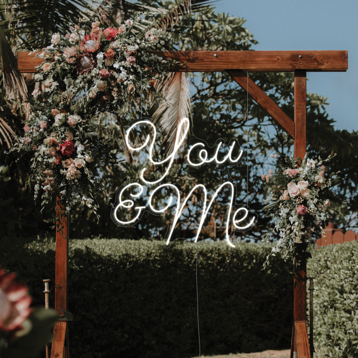You and Me LED Neon Sign in snow white