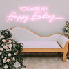 You Are My Happy Ending Neon Sign in pastel pink
