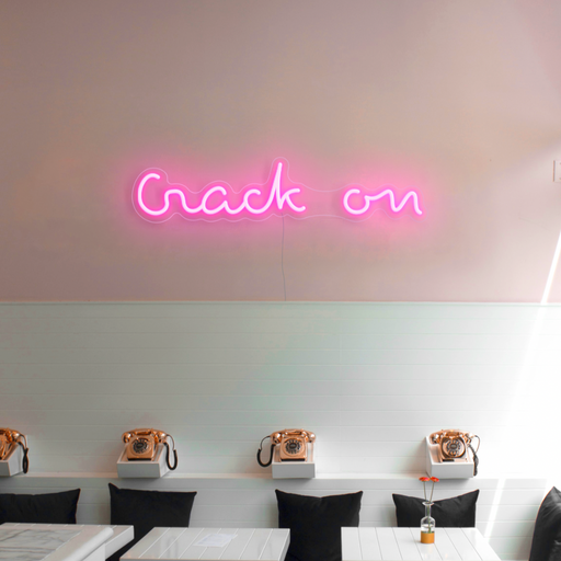 Crack On LED Neon Sign in Love Potion pink