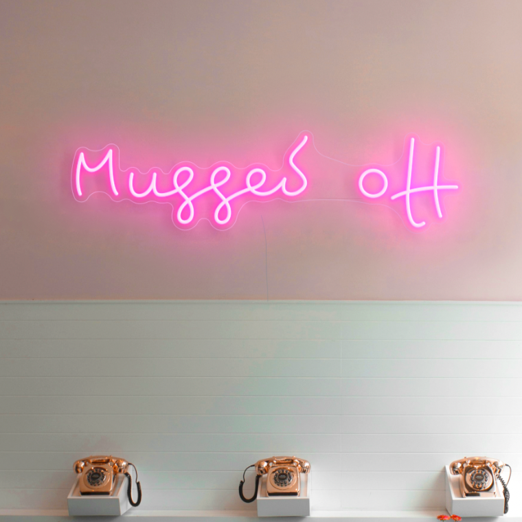 Mugged Off Neon Sign in Love Potion Pink